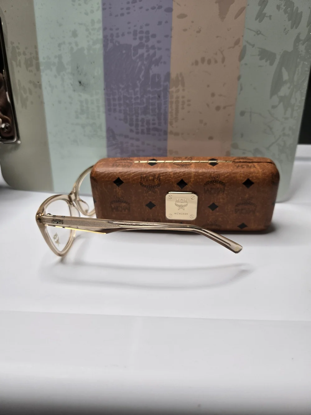 MCM Transparent Champagne Cat-Eye Glasses